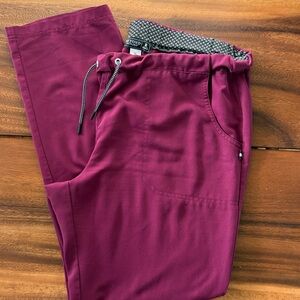 Beyond Scrubs Pants - Women's Maroon Drawstring Scrub Pants Size Medium